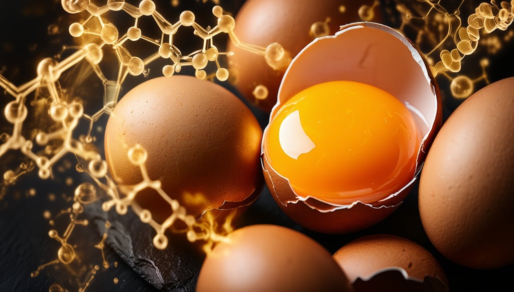 Uova con tuorlo dorato e nutrienti essenziali
