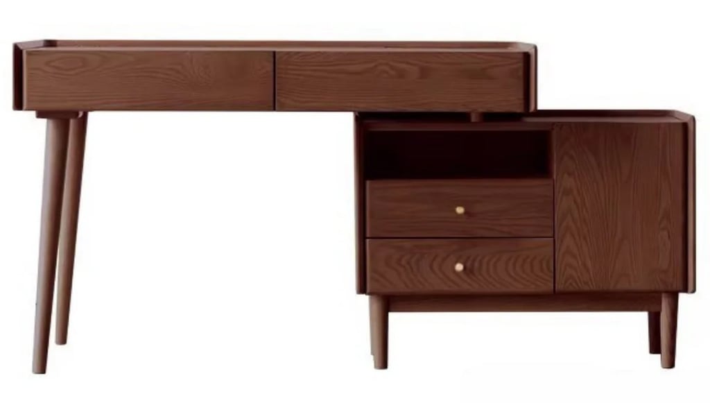 Extendable cabinet turns into desk /workstation