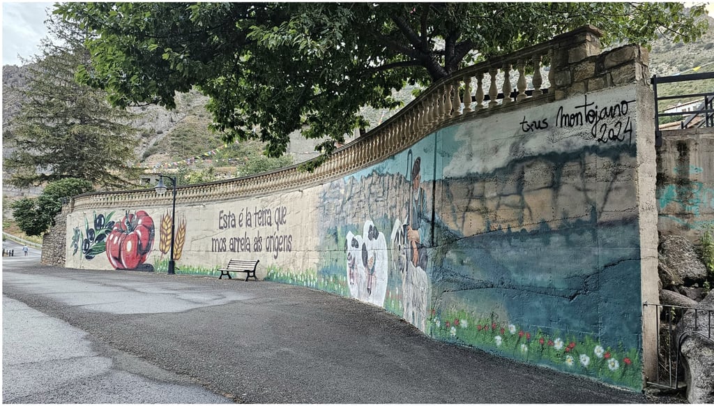 Mural next to the Embassament de Sopeira photographed by NIKORU