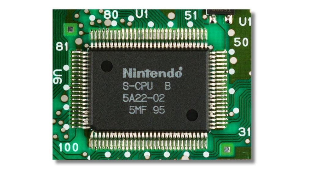 S-CPU, CPU principal do SNES, uma Ricoh 5A22 é um microprocessador de 8/16 bits produzido pela Ricoh