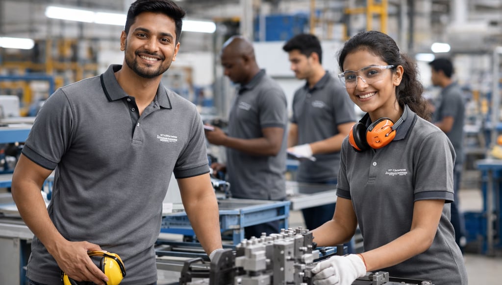 factory worker t shirts bulk supply in Pune MIDC industrial units