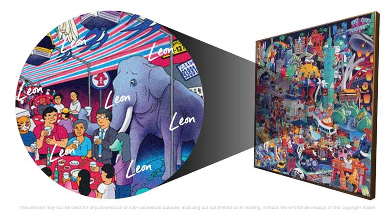 a melting daisy in a field of penguins, selling an ice-pop