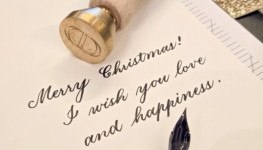 calligraphy customization for Dior holiday cards - Handwritten by Belle NYC calligrapher