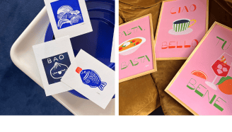 linogravure et affiches colorées