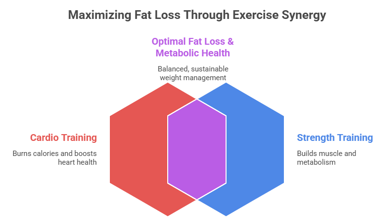 diagram showing strenght training vs cardio