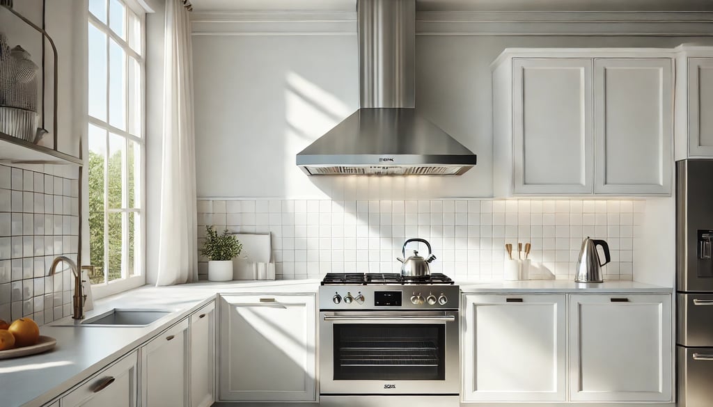 kitchen with a hood range