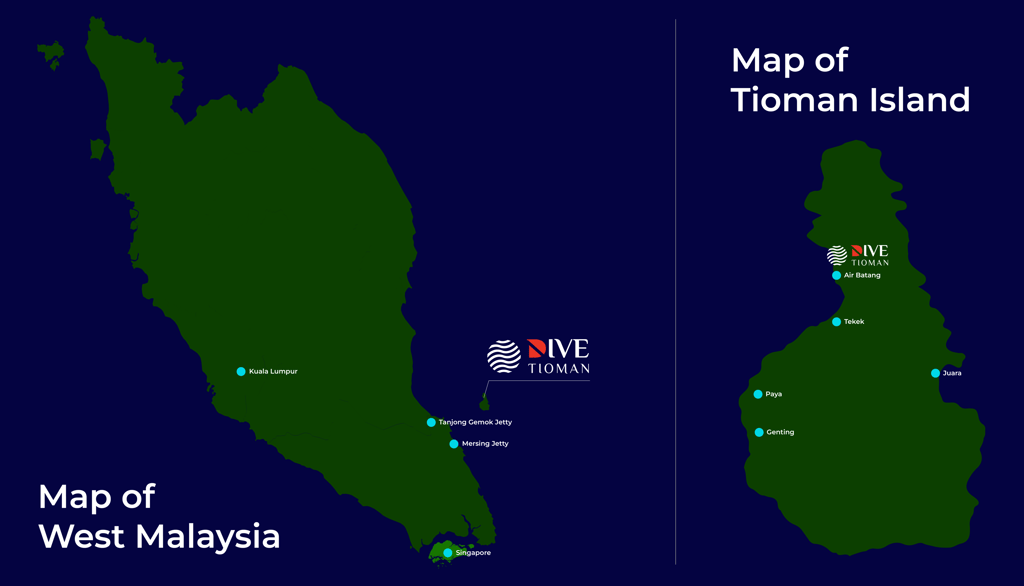 Dive Tioman map