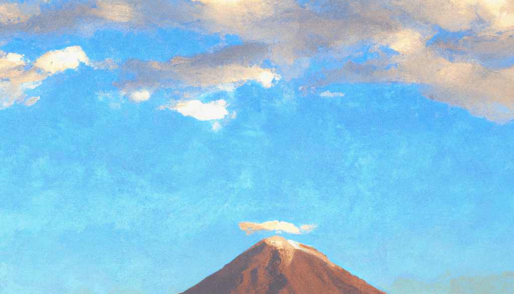 a mountain scene with a mountain in the background