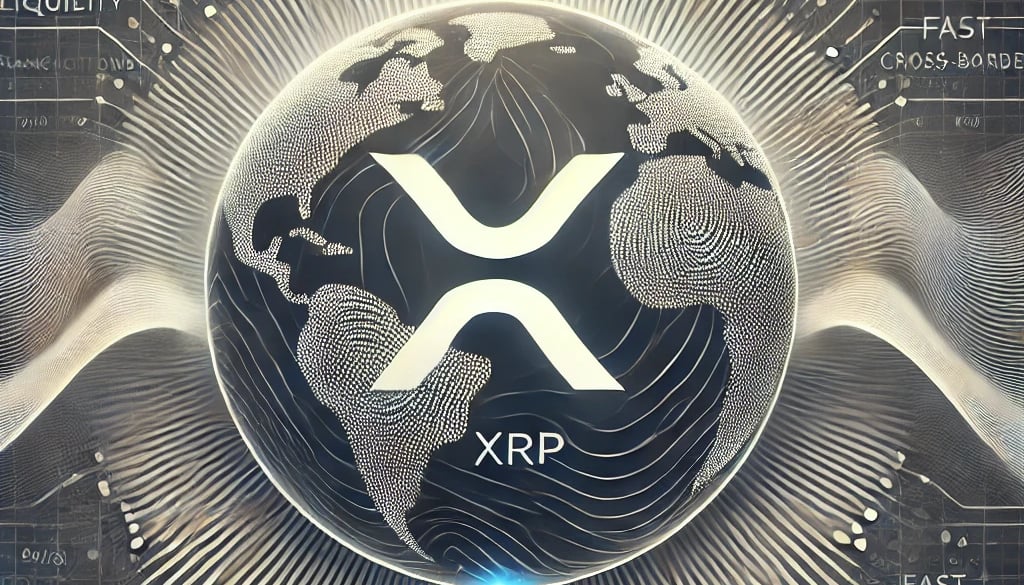 a globe with a xrp logo on it