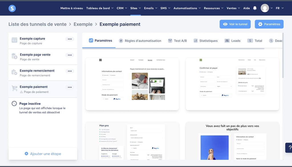 Templates des pages de paiement
