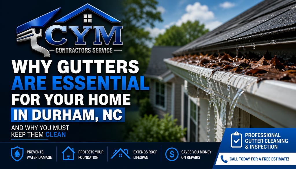 gutter cleaning service in Durham NC preventing water damage and foundation issues