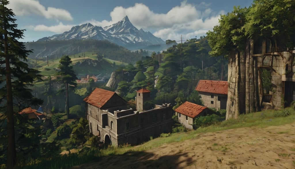 evolução dos jogos de mundo aberto, com cenários representativos de 'Elite', 'The Legend of Zelda', 