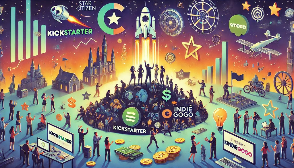 impacto do crowdfunding na indústria de games, com destaque para as comunidades que apoiam jogos 