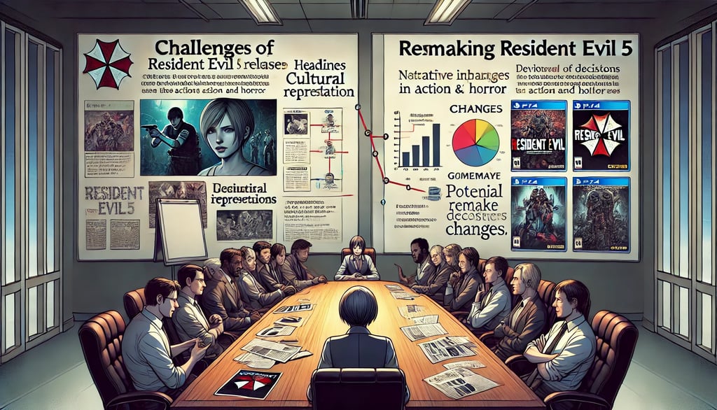 desafios do remake de Resident Evil 5, com desenvolvedores analisando críticas passadas e planejando