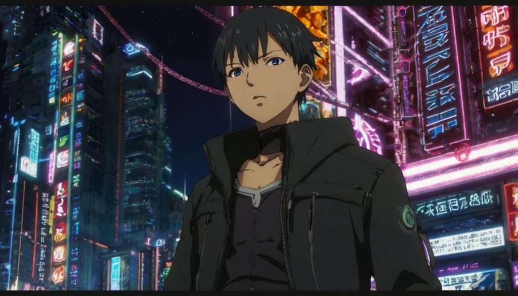 a man in a black jacket and a black jacket