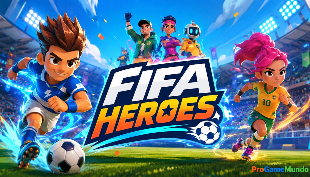 Jogador disputa partida de futebol arcade em um celular com efeitos de energia.
