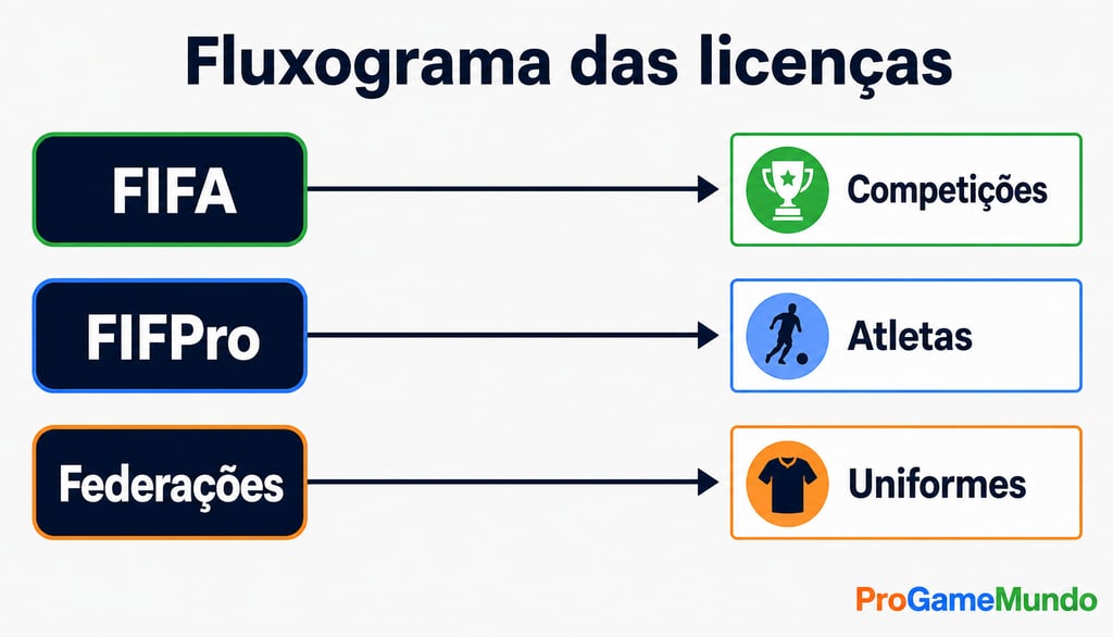 Camadas de licenciamento em jogos de futebol