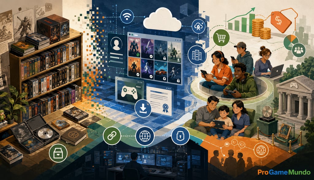 Ilustração sobre impacto social, cultural e econômico dos jogos digitais.