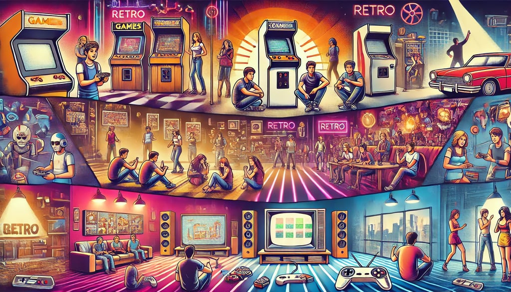 a bunch of people playing video games on a video game