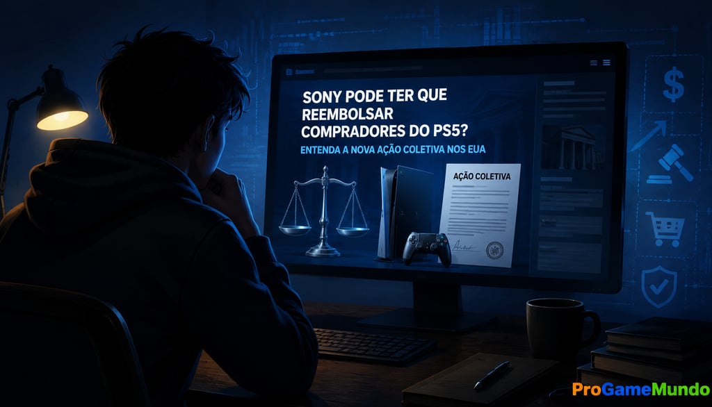 Controle e documentos simbolizam disputa sobre reembolso do PS5.