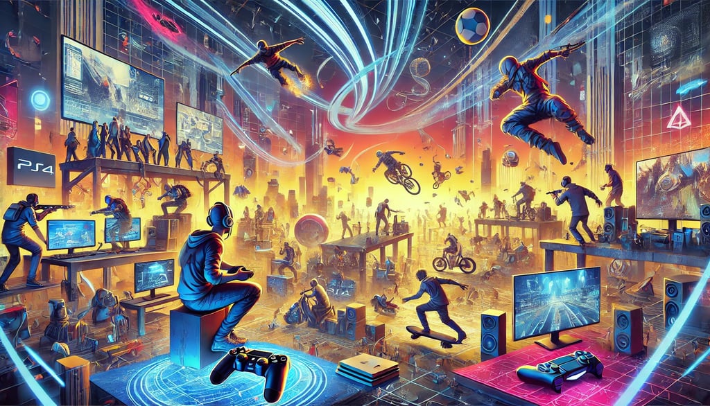 a man playing video games on a video game