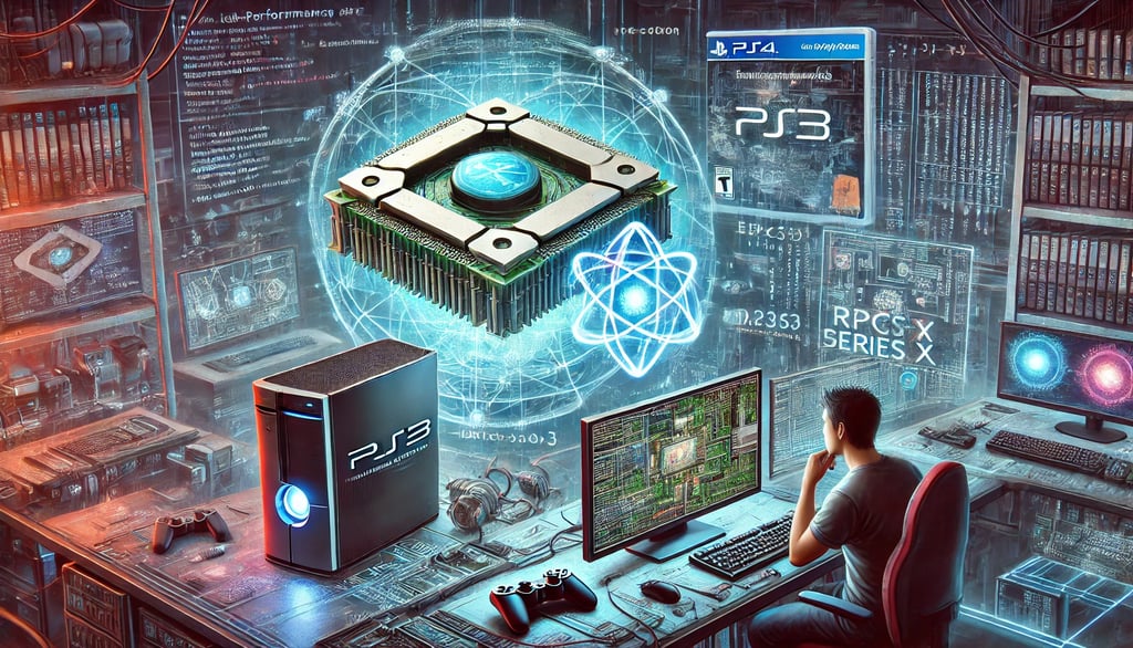 desafios técnicos da emulação do PS3 , com um engenheiro analisando o processador Cell