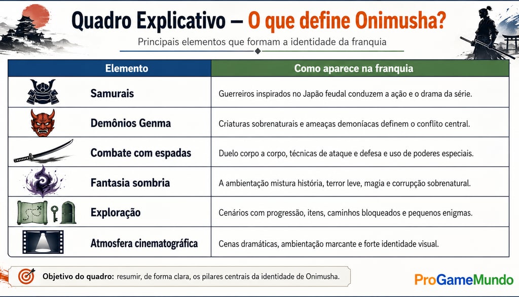 Caixa comparando fatos confirmados e não confirmados de Onimusha