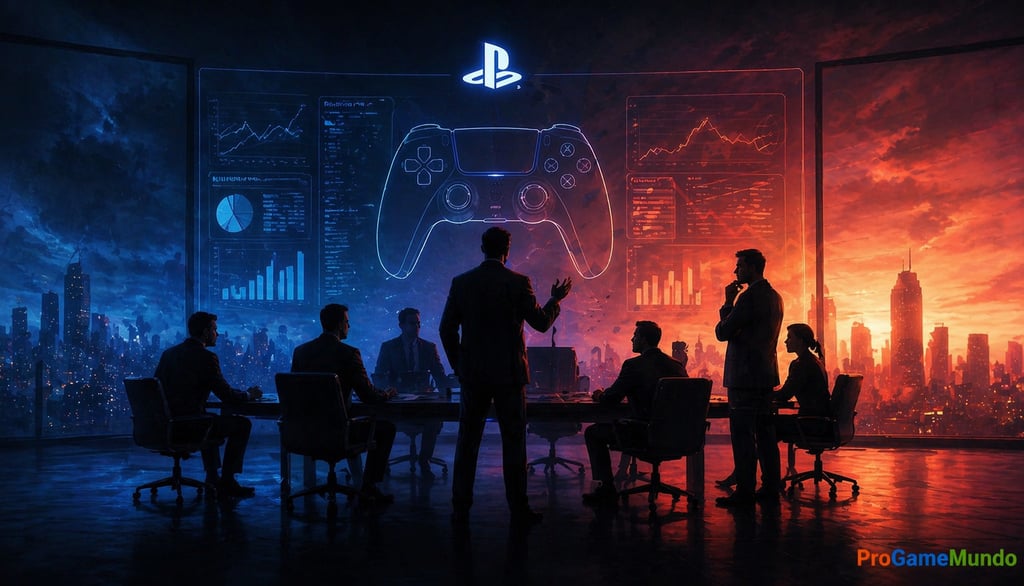 Console moderno entre narrativa gamer e decisões corporativas.