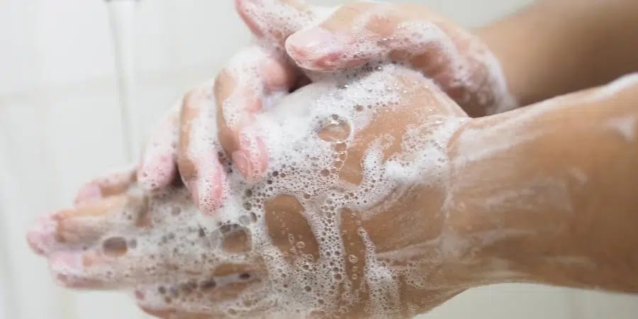 a person holding a soap bar in their hand