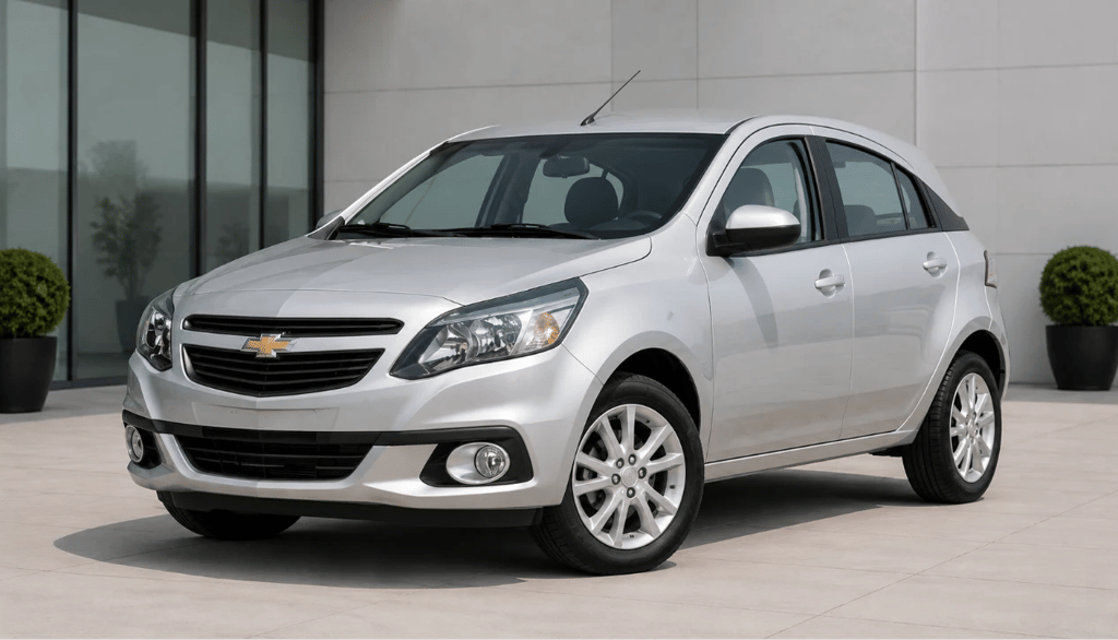 Chevrolet Agile prata em showroom externo moderno