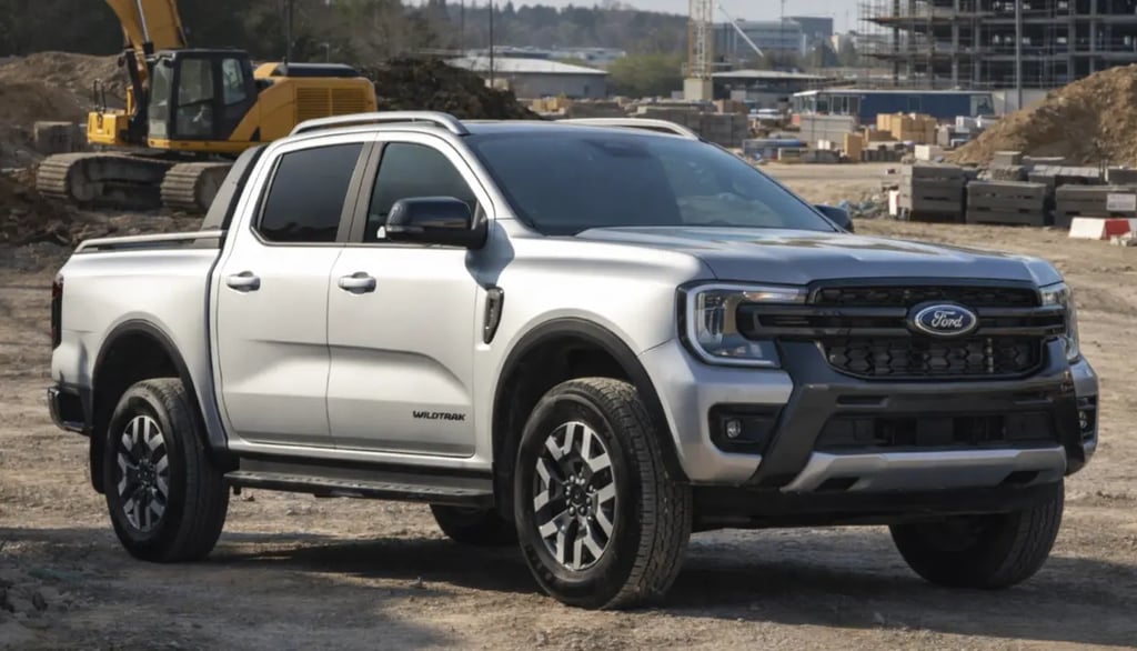 Nova Ford Ranger 2 lugares em área de trabalho sem placa dianteira mostrando design funcional