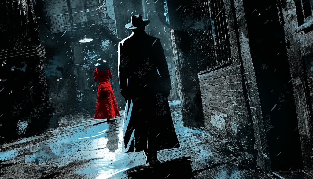 detective in impermeabile e cappello fedora