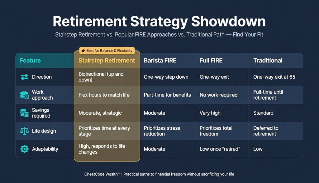 how does stairstep retirement compare to other FIRE methods