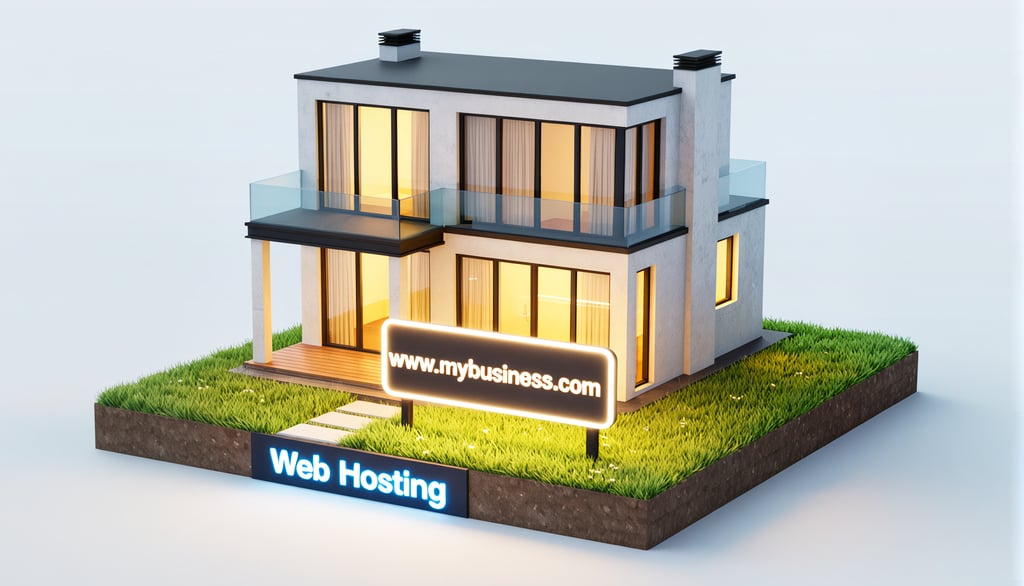 a house with a webpage on it