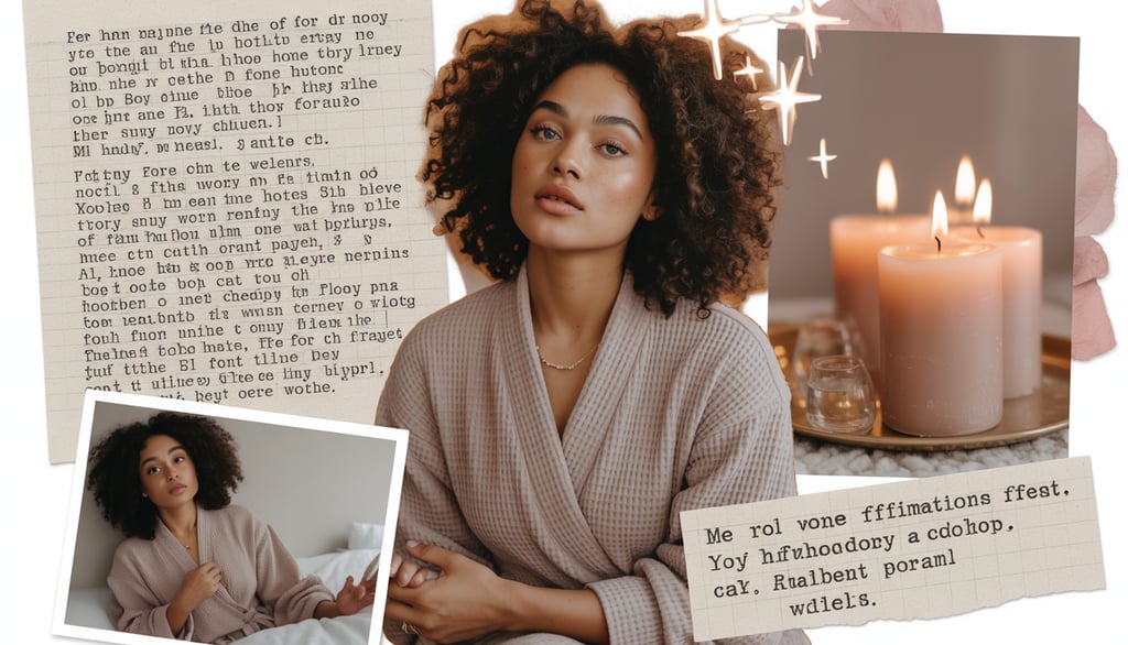 a woman in a robe and a candlelight candle