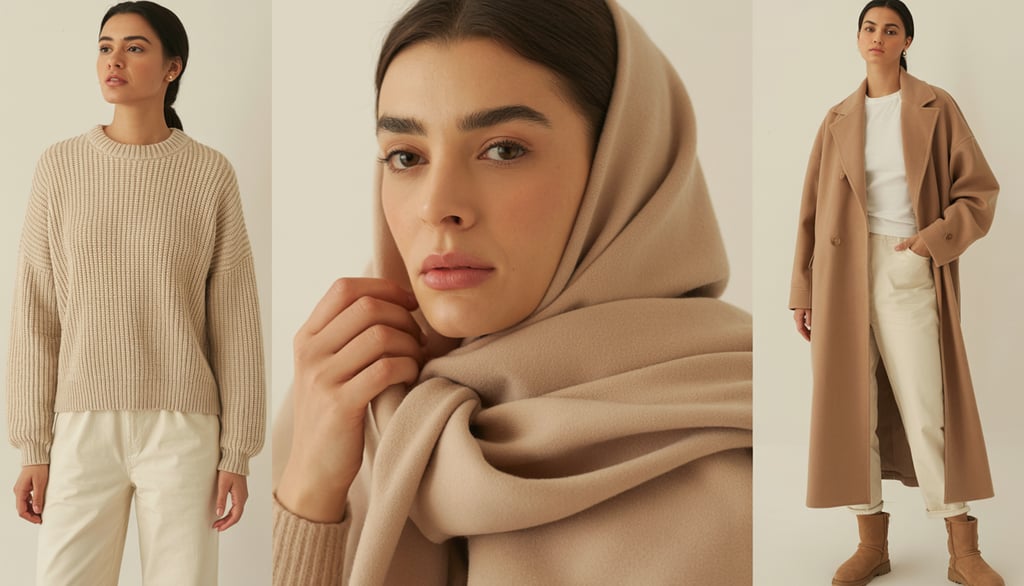 a woman wearing a scarf and a scarf around her neck