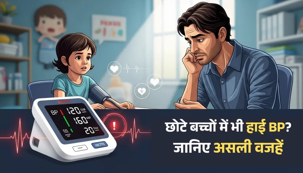 बच्चों में हाई BP की बढ़ती समस्या को दिखाती स्वास्थ्य रिपोर्ट की झलक।