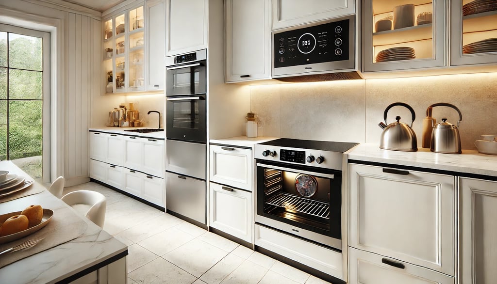 a kitchen with a stove top oven