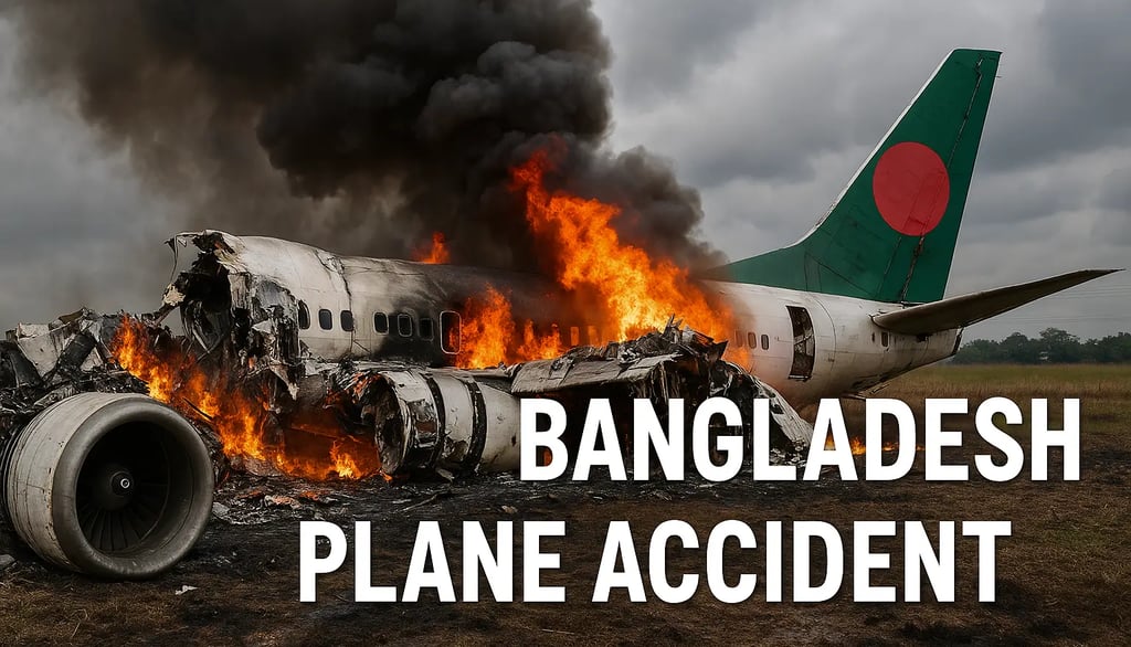 a plane is burning in bangladesh after crash