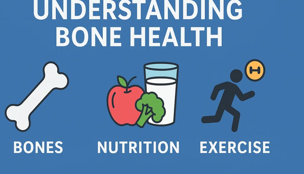 Infographic illustration showing bone health tips