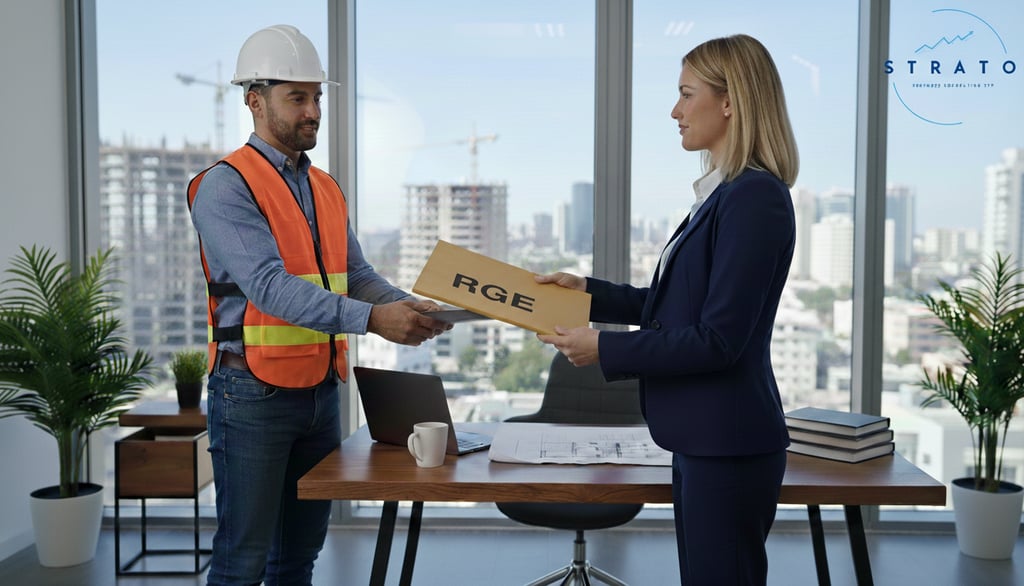 Professionnel du btp avec son dossier de qualification RGE