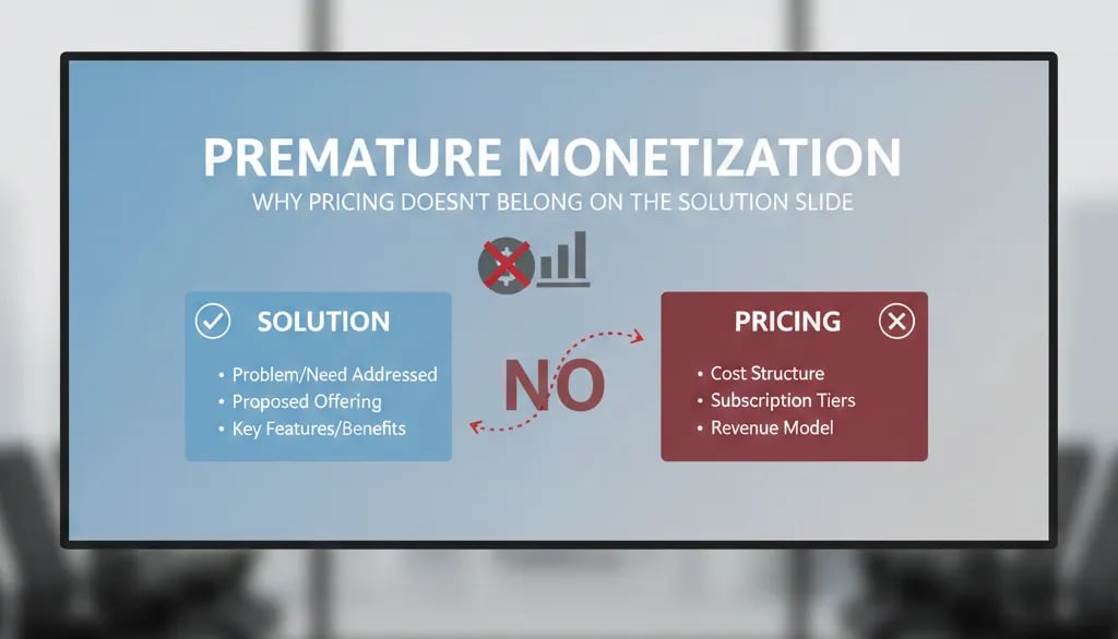 Premature Monetization: Why Pricing Doesn't Belong on the Solution Slide