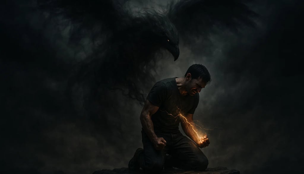 a man holding a firework in front of a dark background