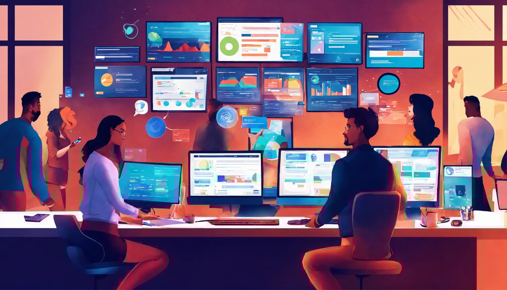 Data visualization team working with generative AI 