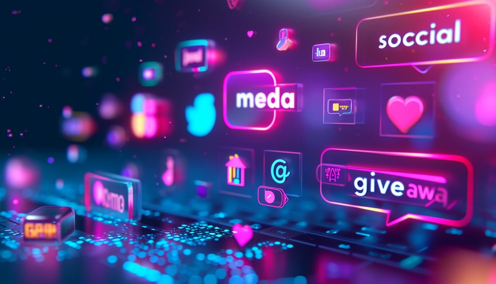 screen with social media icons for personalized content delivery