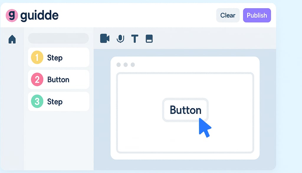 Guidde user interface and dashboard layout