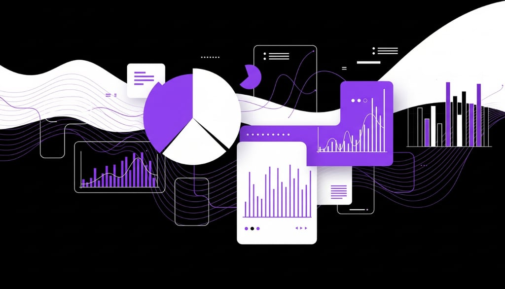 Abstract charts and graphs representing data analytics and business insights.