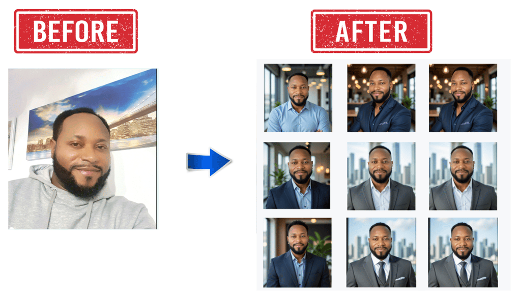 Before and after photo results