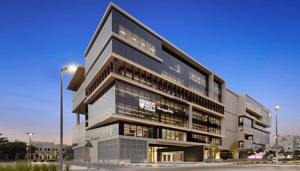 Heriot-Watt University Dubai modern multi-story building with large glass windows