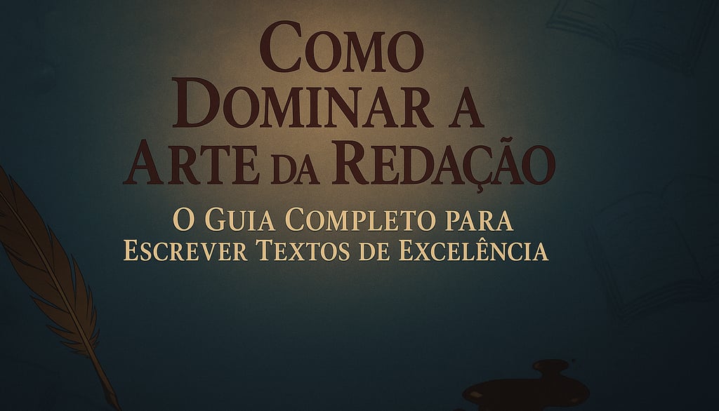 uma capa elegante de um artigo que ensina a escrever uma redação com excelência